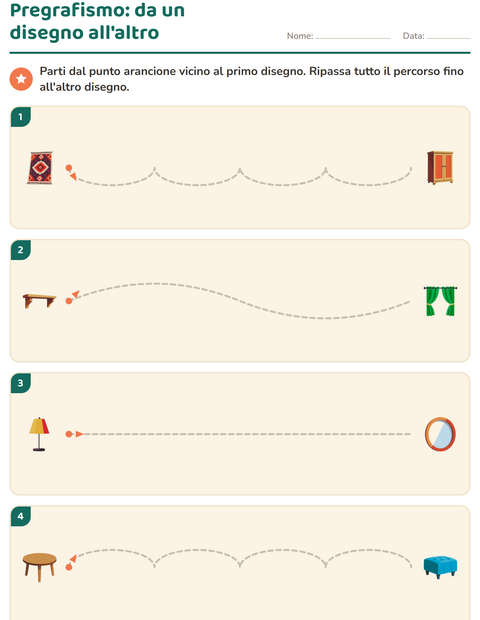 Anteprima della scheda di Pregrafismo con Mobili per Scuola dell'infanzia (5-7 anni)