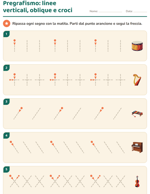 Anteprima della scheda di Pregrafismo con Musica per Scuola dell'infanzia (5-7 anni)