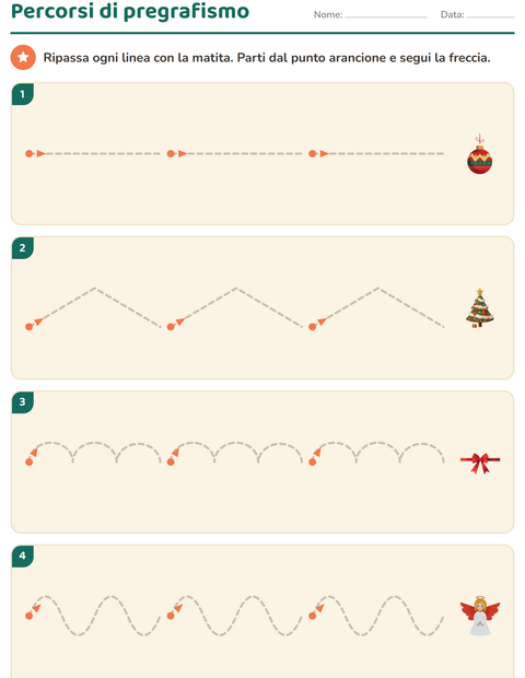 Anteprima della scheda di Pregrafismo con Natale per Scuola dell'infanzia (5-7 anni)