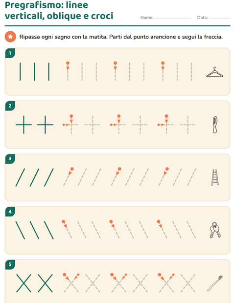 Anteprima della scheda di Pregrafismo con Oggetti BN per Scuola dell'infanzia (5-7 anni)