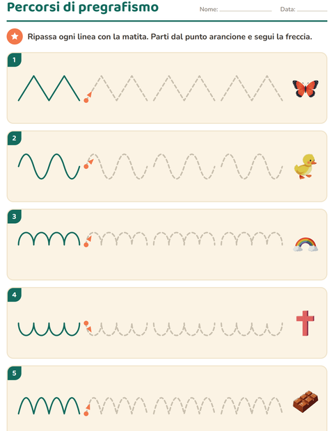Anteprima della scheda di Pregrafismo con Pasqua per Scuola dell'infanzia (5-7 anni)