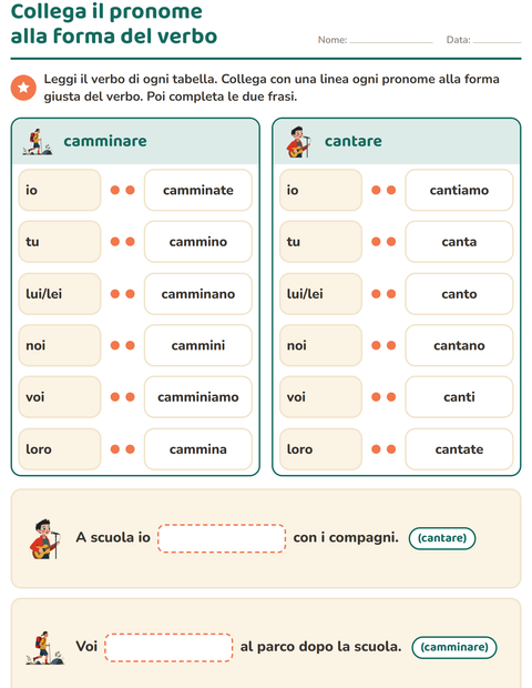 Anteprima della scheda di Il presente dei verbi per Scuola primaria classe seconda