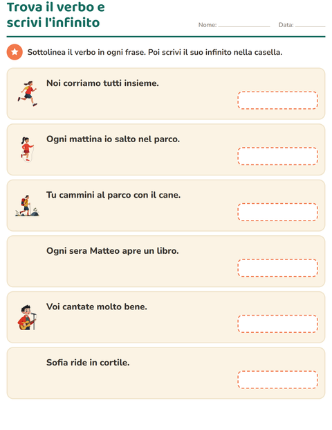 Anteprima della scheda di Il presente dei verbi per Scuola primaria classe seconda
