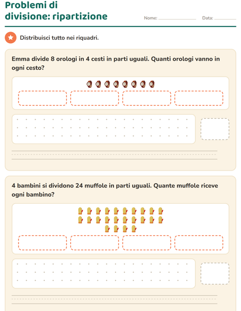 Anteprima della scheda di Problemi con addizioni e sottrazioni con Accessori per Scuola primaria classe terza