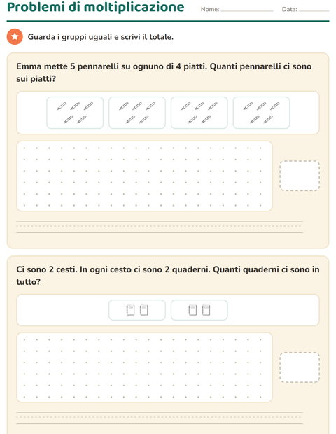 Anteprima della scheda di Problemi con addizioni e sottrazioni con Aula (B/N) per Scuola primaria classe terza
