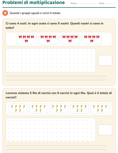 Anteprima della scheda di Problemi con addizioni e sottrazioni con Pasqua per Scuola primaria classe terza