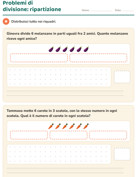 Anteprima della scheda di Problemi con addizioni e sottrazioni con Verdure per Scuola primaria classe terza