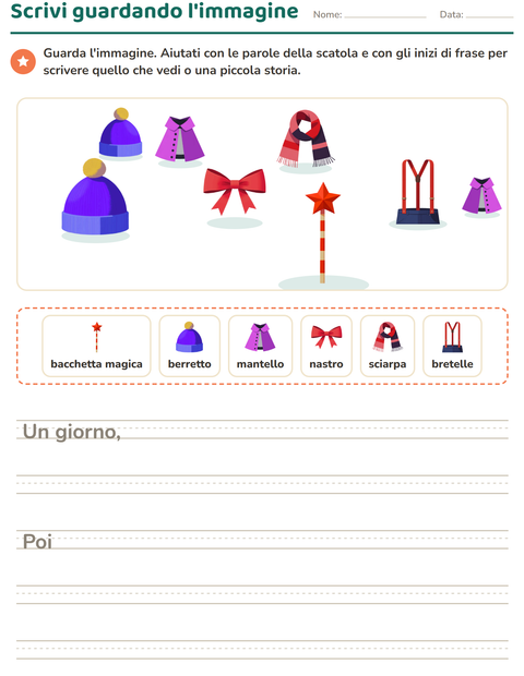 Anteprima della scheda di Produzione scritta con Accessori per Scuola primaria classe seconda
