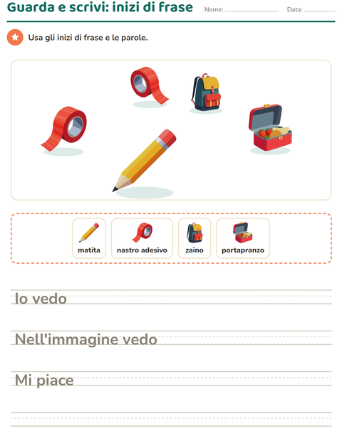 Anteprima della scheda di Produzione scritta con Aula per Scuola primaria classe seconda
