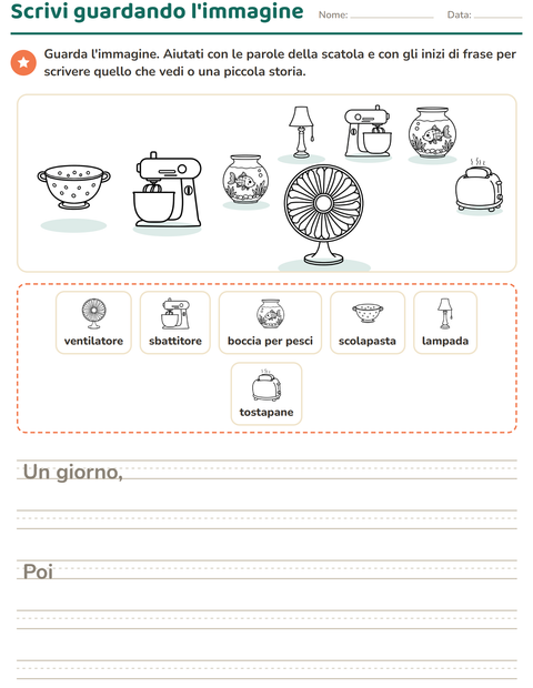 Anteprima della scheda di Produzione scritta con Casa BN per Scuola primaria classe seconda