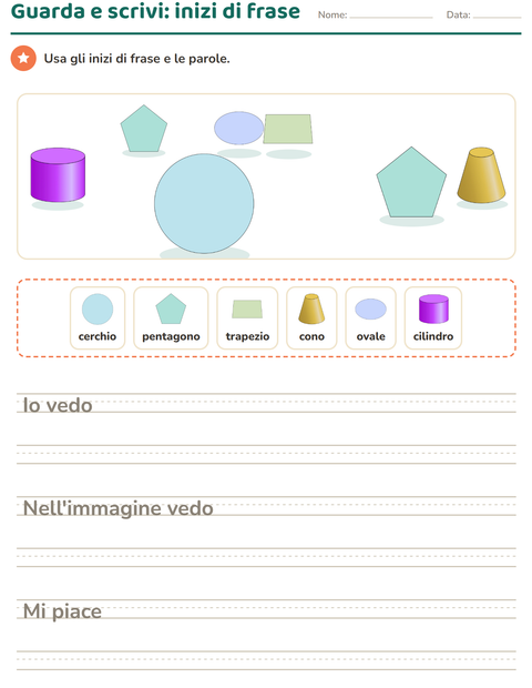 Anteprima della scheda di Produzione scritta con Forme per Scuola primaria classe seconda