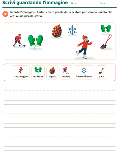Anteprima della scheda di Produzione scritta con Inverno per Scuola primaria classe seconda
