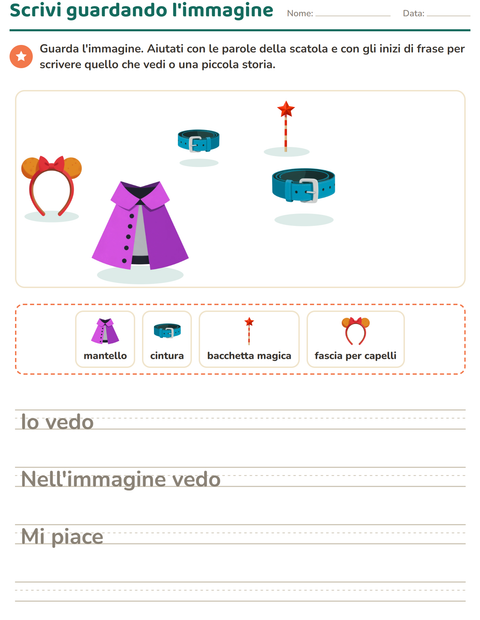 Anteprima della scheda di Produzione scritta con Accessori per Scuola primaria classe seconda
