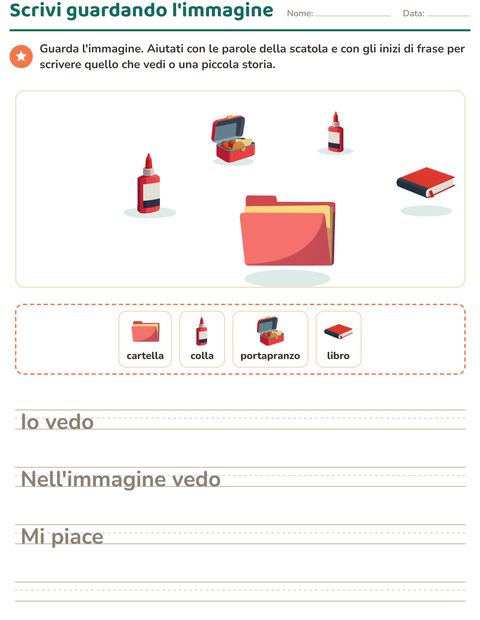 Anteprima della scheda di Produzione scritta con Aula per Scuola primaria classe seconda