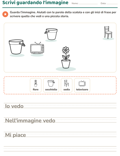 Anteprima della scheda di Produzione scritta con Casa BN 2 per Scuola primaria classe seconda