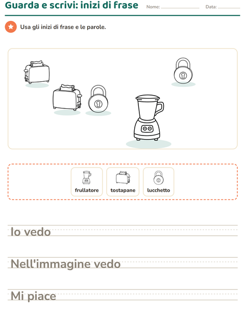 Anteprima della scheda di Produzione scritta con Casa BN 2 per Scuola primaria classe seconda