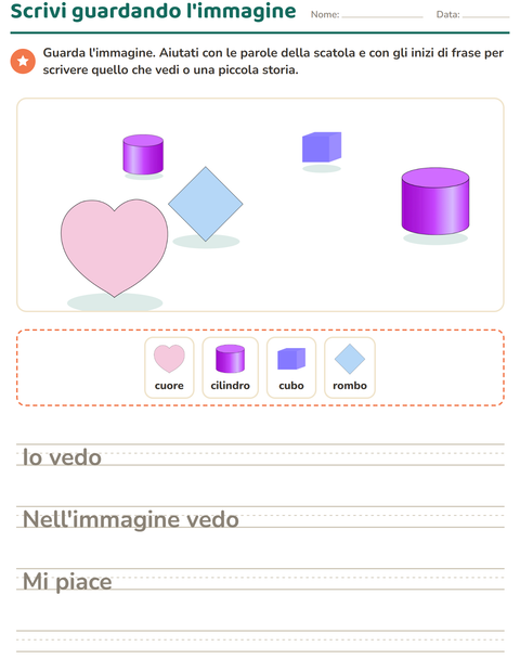 Anteprima della scheda di Produzione scritta con Forme per Scuola primaria classe seconda