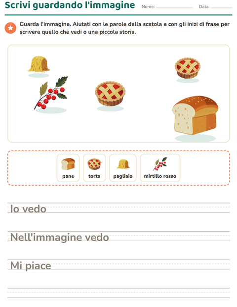 Anteprima della scheda di Produzione scritta con Giorno del Ringraziamento per Scuola primaria classe seconda