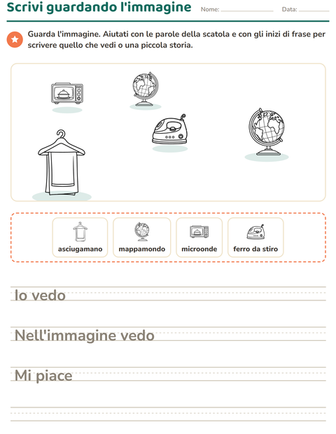 Anteprima della scheda di Produzione scritta con Casa BN per Scuola primaria classe seconda