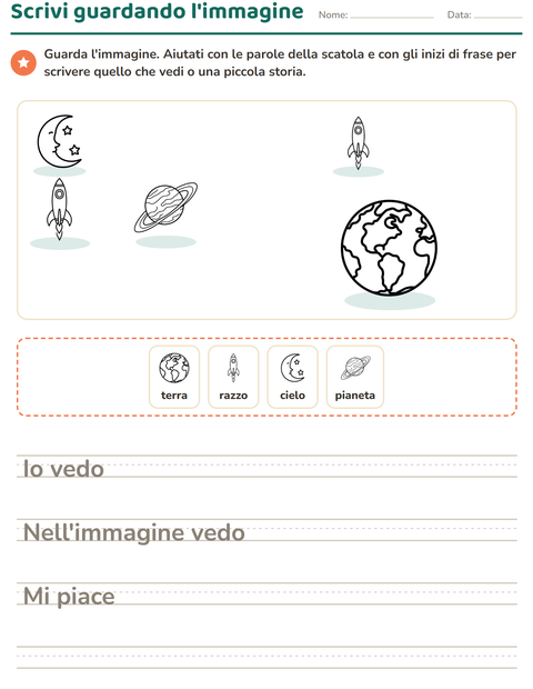 Anteprima della scheda di Produzione scritta con Spazio BN per Scuola primaria classe seconda