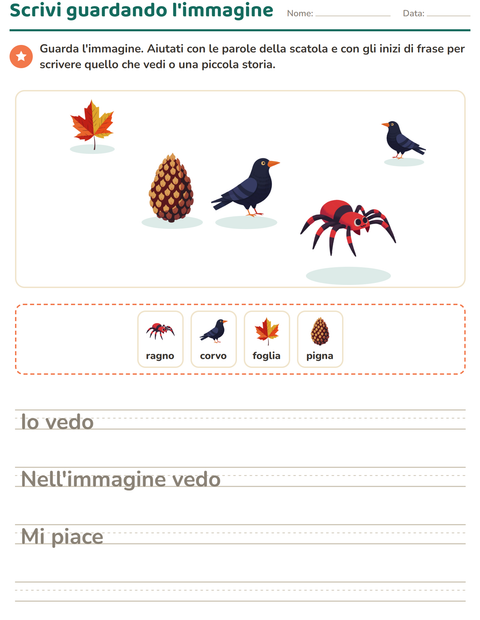 Anteprima della scheda di Produzione scritta con Varie per Scuola primaria classe seconda