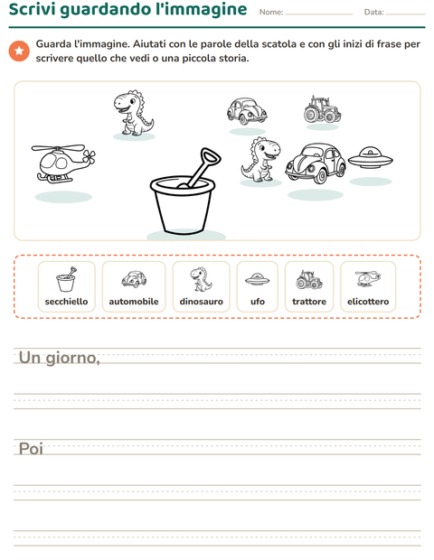 Anteprima della scheda di Produzione scritta con Giocattoli BN per Scuola primaria classe seconda