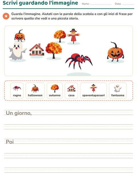 Anteprima della scheda di Produzione scritta con Varie per Scuola primaria classe seconda