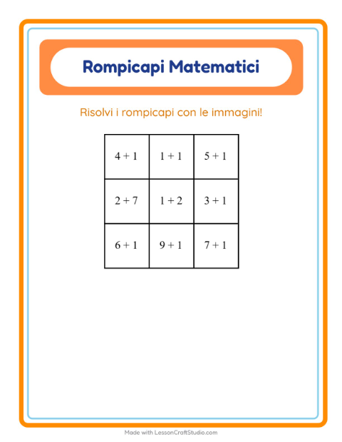 Anteprima della scheda di Puzzle Matematico con Abbigliamento per Scuola primaria classe prima