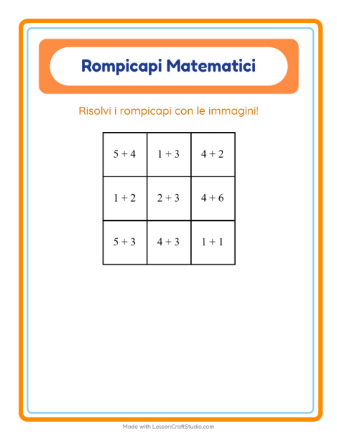 Anteprima della scheda di Puzzle Matematico con Pasqua per Scuola primaria classe prima