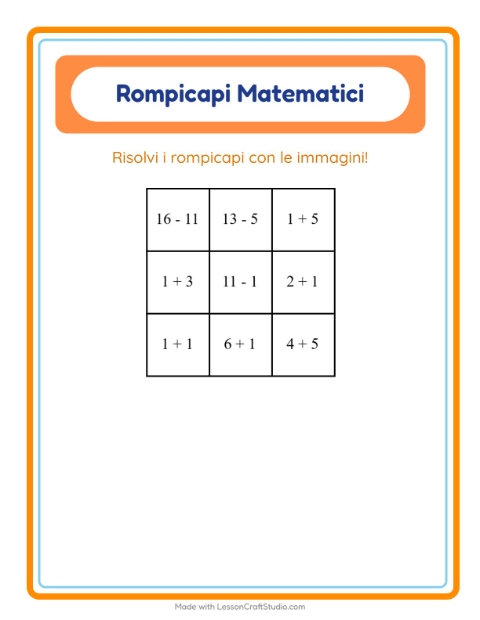Anteprima della scheda di Puzzle Matematico con Insetti e scarafaggi per Scuola primaria classe prima