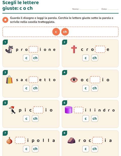 Anteprima della scheda di Regole di ortografia per Scuola primaria classe seconda
