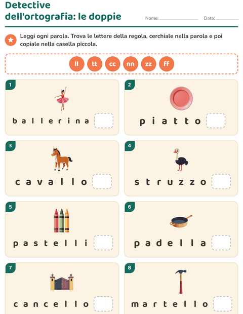 Anteprima della scheda di Regole di ortografia per Scuola primaria classe seconda