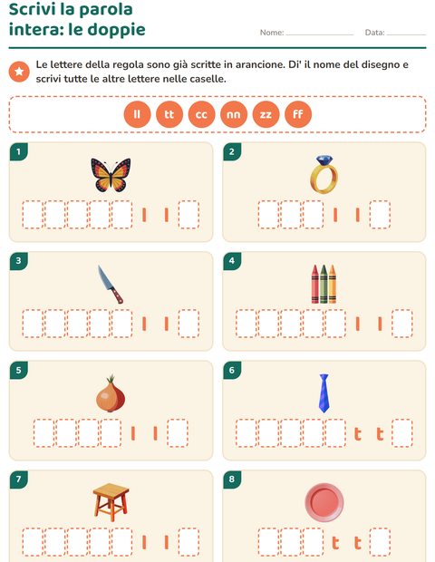 Anteprima della scheda di Regole di ortografia per Scuola primaria classe seconda