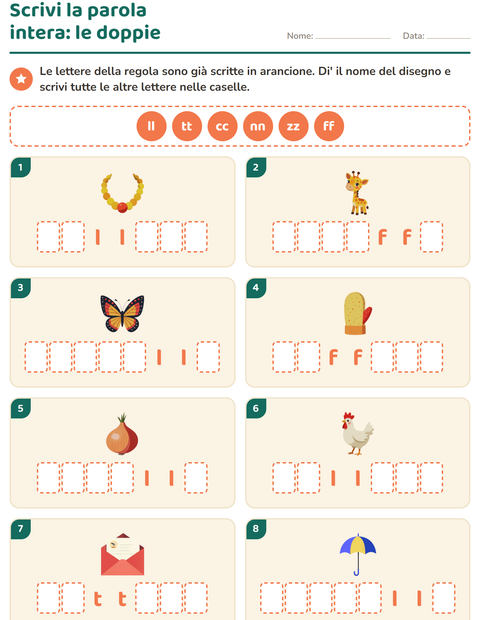 Anteprima della scheda di Regole di ortografia per Scuola primaria classe seconda