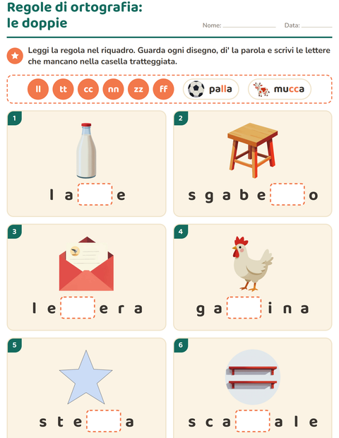 Anteprima della scheda di Regole di ortografia per Scuola primaria classe seconda