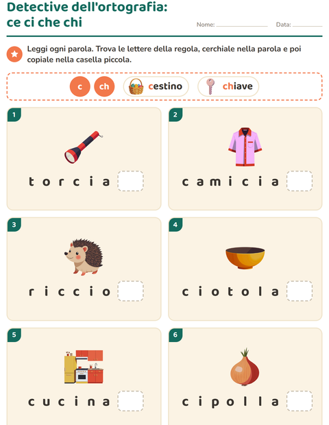 Anteprima della scheda di Regole di ortografia per Scuola primaria classe seconda