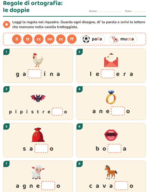 Anteprima della scheda di Regole di ortografia per Scuola primaria classe seconda