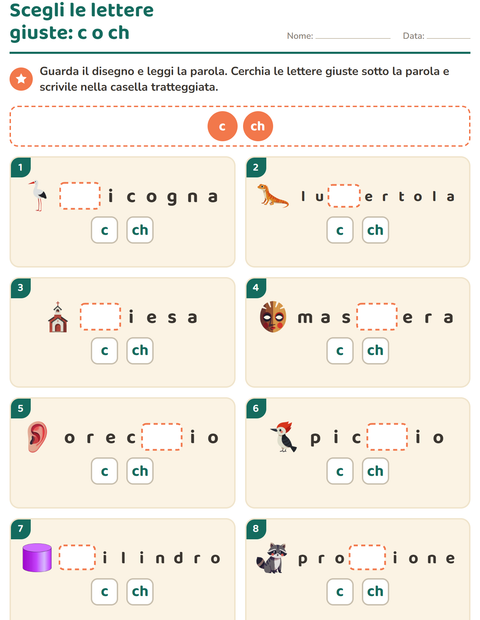 Anteprima della scheda di Regole di ortografia per Scuola primaria classe seconda