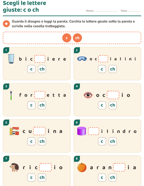 Anteprima della scheda di Regole di ortografia per Scuola primaria classe seconda