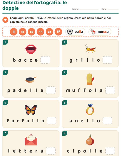 Anteprima di Detective dell'ortografia: trova le lettere della regola nella parola scritta