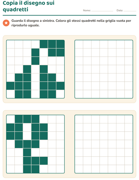 Anteprima della scheda di Riproduzione sui quadretti per Scuola dell'infanzia (5-7 anni)
