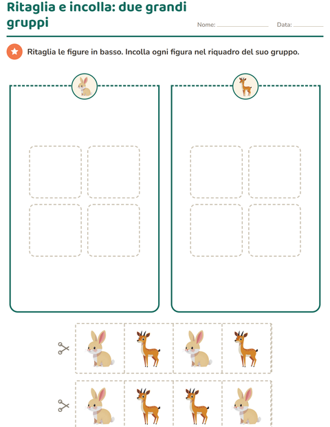 Anteprima della scheda di Ritaglia e incolla con Animali per Scuola dell'infanzia (5-7 anni)