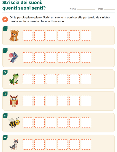 Anteprima della scheda di Scatole dei suoni con Creature della foresta per Scuola primaria classe prima