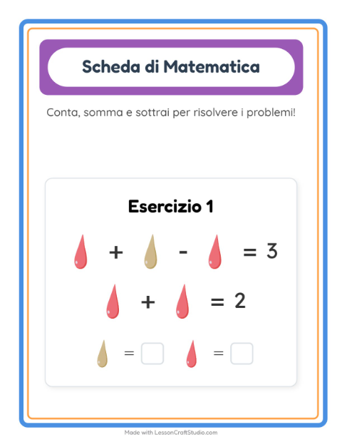Anteprima della scheda di Scheda Di Matematica con Colori per Scuola dell'infanzia (5-7 anni)