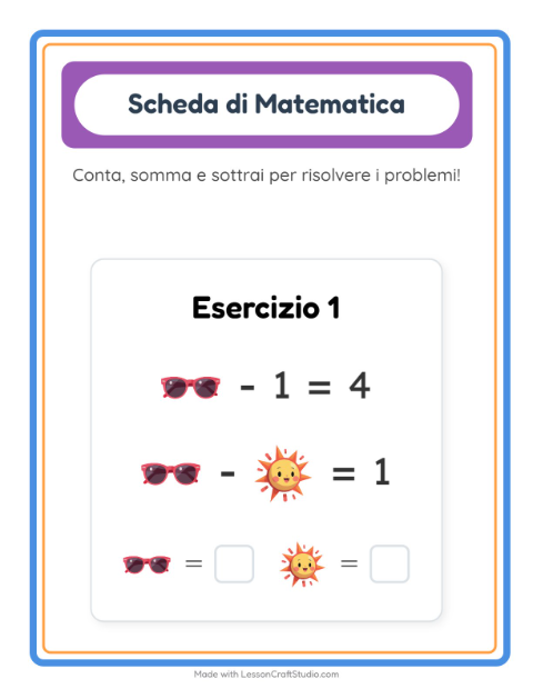 Anteprima della scheda di Scheda Di Matematica con Meteo per Scuola dell'infanzia (5-7 anni)