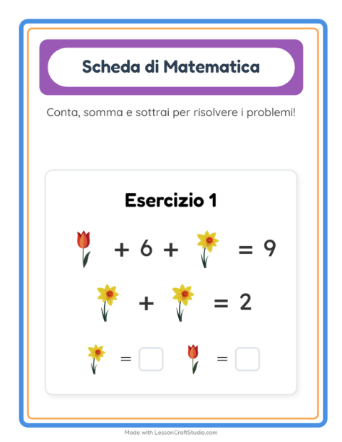 Anteprima della scheda di Scheda Di Matematica con Pasqua per Scuola dell'infanzia (5-7 anni)
