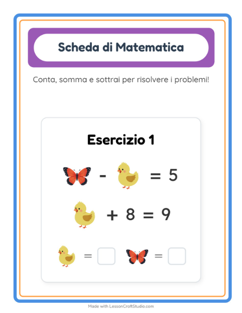 Anteprima della scheda di Scheda Di Matematica con Pasqua per Scuola dell'infanzia (5-7 anni)