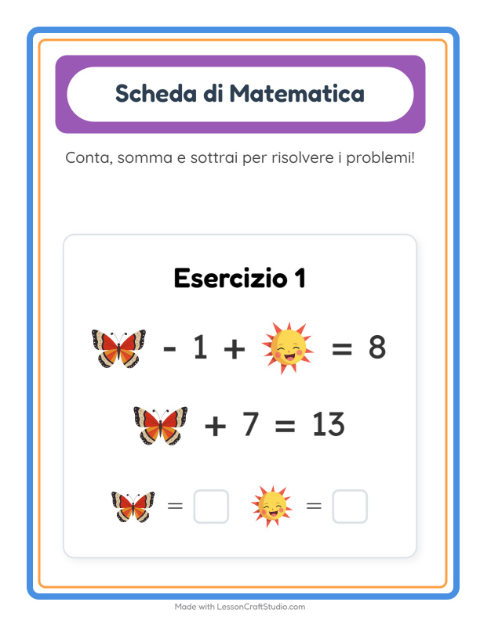 Anteprima della scheda di Scheda Di Matematica con Primavera per Scuola dell'infanzia (5-7 anni)