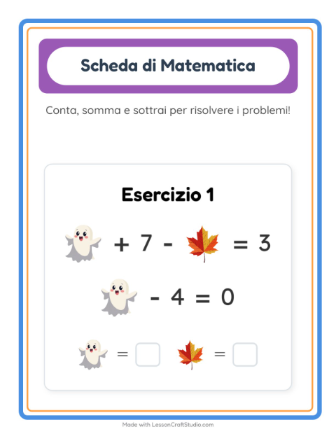 Anteprima della scheda di Scheda Di Matematica con Varie per Scuola dell'infanzia (5-7 anni)