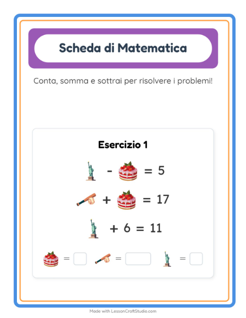 Anteprima della scheda di Scheda Di Matematica con 4 luglio per Scuola dell'infanzia (5-7 anni)